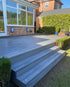 25 SQM Composite Woodgrain Light Grey Decking Kit - Boards,Clips,End Clips, Trim